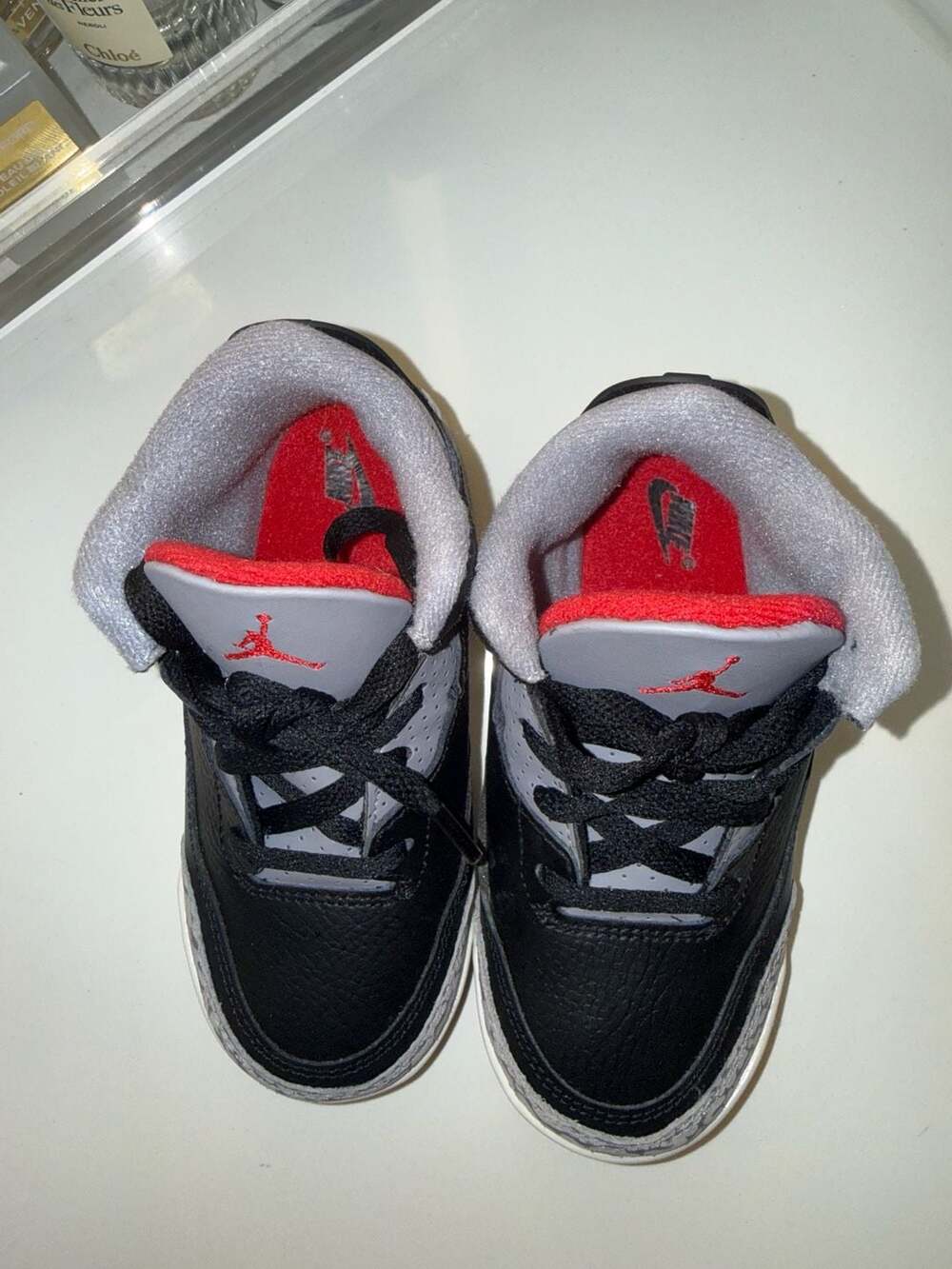 Jordan 3 Retro TD Black Cement Reimagined Toddler Shoes Size 9C DM0968-010 - Picture 3 of 7